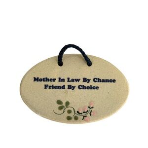 Vintage Mountaine Meadows Pottery Ceramic Oval Wall Plaque Mother In Law